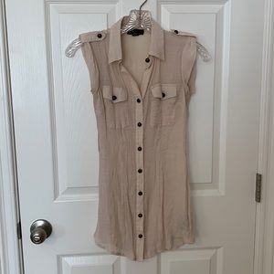 BCX Sleeveless Button-Down Top, XS